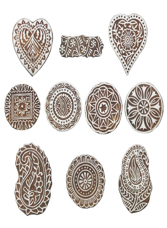 Hashcart Wooden Baren Printing Stamps Used for Making Saree Border/Pottery Crafts/Wall Paintings - Image 1